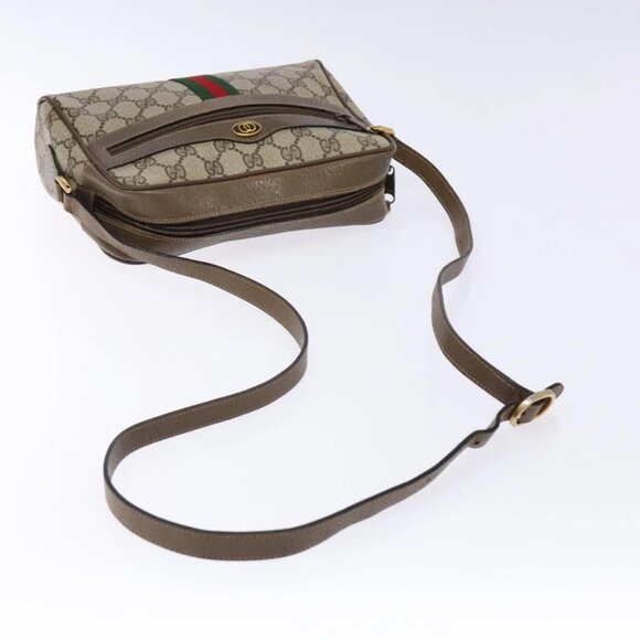 GUCCI GG Supreme Web Sherry Line Shoulder Bag PVC Beige 68 02 004 Auth 134064 - Picture 8 of 16